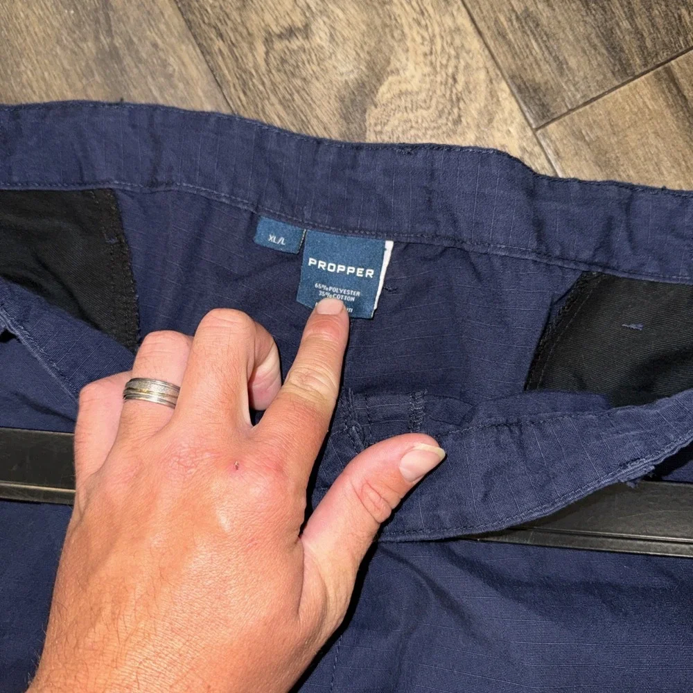 PROPPER Tactical Pants Cargo Utility Ripstop Adjustable Men's Sz XL/L Navy Blue